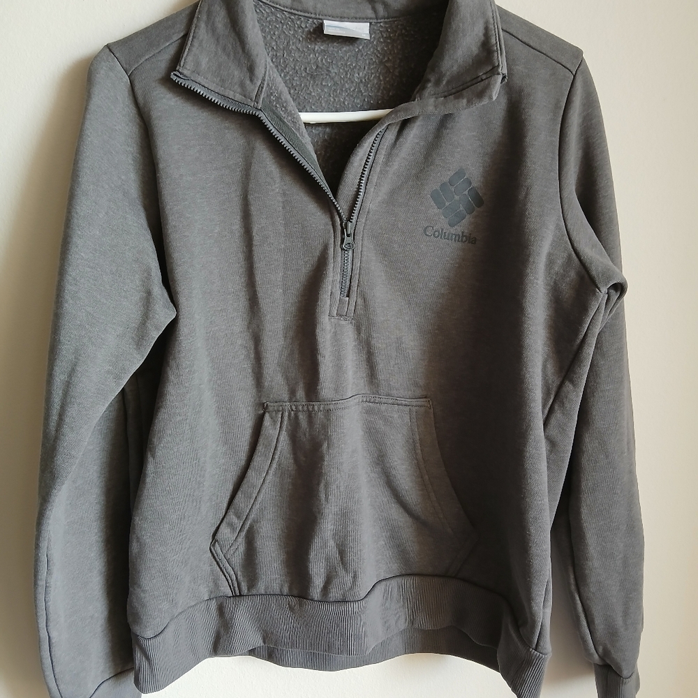 Columbia Mens Gray Half Zip Mock Neck Pullover Sweatshirt Medium - Picture 2 of 10
